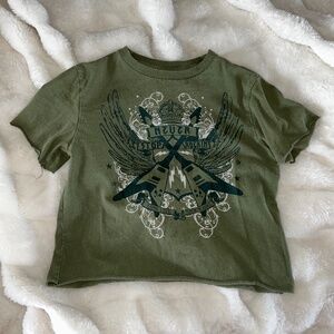 green graphic baby tee